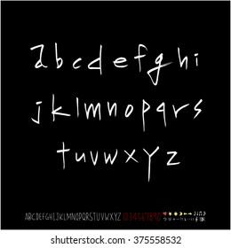 Alphabet & number / handwriting - vector