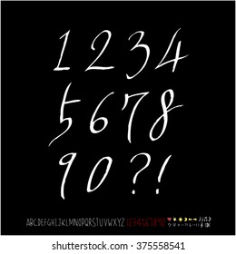 Alphabet & number / handwriting - vector