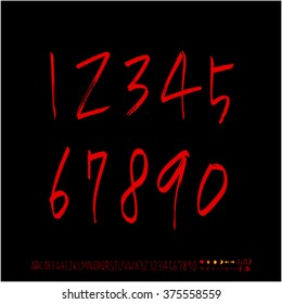 Alphabet & number / handwriting - vector