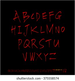 Alphabet & number / handwriting - vector
