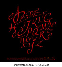 Alphabet & number / handwriting - vector