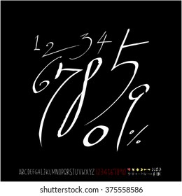 Alphabet & number / handwriting - vector