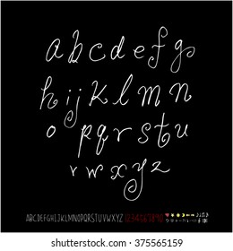 Alphabet & number / handwriting - vector