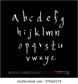 Alphabet & number / handwriting - vector