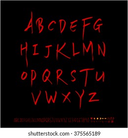 Alphabet & number / handwriting - vector
