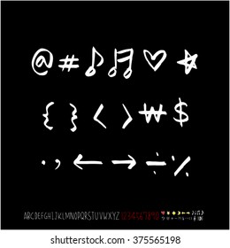 Alphabet & number / handwriting - vector