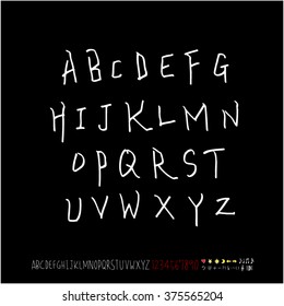 Alphabet & number / handwriting - vector