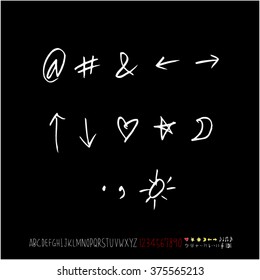 Alphabet & number / handwriting - vector