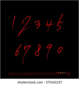 Alphabet & number / handwriting - vector