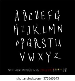 Alphabet & number / handwriting - vector