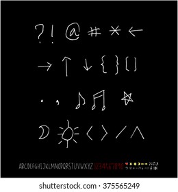 Alphabet & number / handwriting - vector