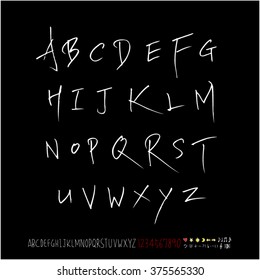 Alphabet & number / handwriting - vector
