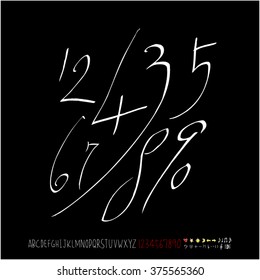 Alphabet & number / handwriting - vector
