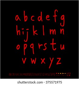 Alphabet & number / handwriting - vector