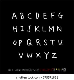 Alphabet & number / handwriting - vector