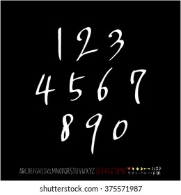 Alphabet & number / handwriting - vector