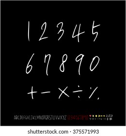 Alphabet & number / handwriting - vector