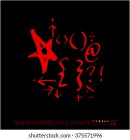 Alphabet & number / handwriting - vector