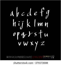 Alphabet & number / handwriting - vector