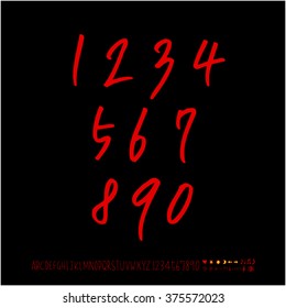 Alphabet & number / handwriting - vector