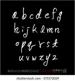 Alphabet & number / handwriting - vector