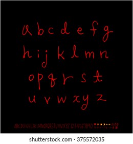 Alphabet & number / handwriting - vector