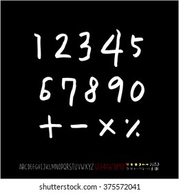 Alphabet & number / handwriting - vector