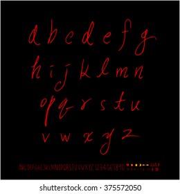 Alphabet & number / handwriting - vector