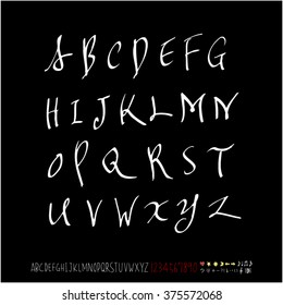 Alphabet & number / handwriting - vector