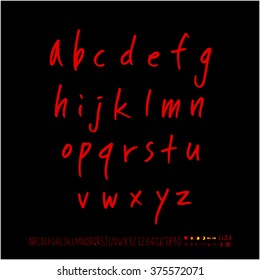 Alphabet & number / handwriting - vector