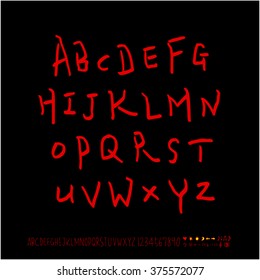 Alphabet & number / handwriting - vector