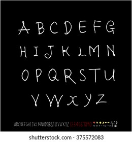 Alphabet & number / handwriting - vector