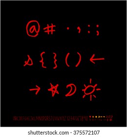 Alphabet & number / handwriting - vector