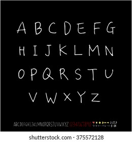Alphabet & number / handwriting - vector