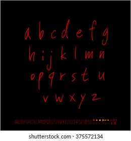 Alphabet & number / handwriting - vector