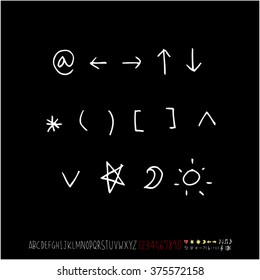Alphabet & number / handwriting - vector