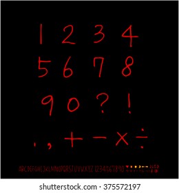 Alphabet & number / handwriting - vector