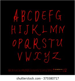 Alphabet & number / handwriting - vector