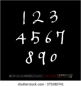 Alphabet & number / handwriting - vector