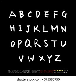 Alphabet & number / handwriting - vector