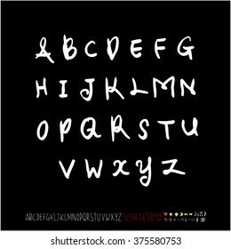 Alphabet & number / handwriting - vector