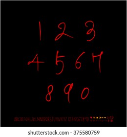 Alphabet & number / handwriting - vector
