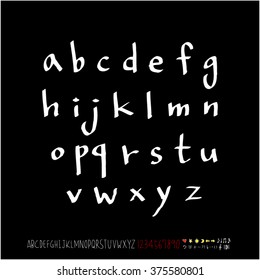 Alphabet & number / handwriting - vector