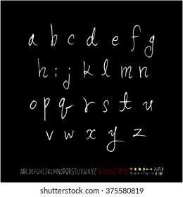 Alphabet & number / handwriting - vector