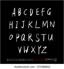 Alphabet & number / handwriting - vector