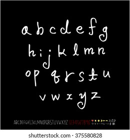 Alphabet & number / handwriting - vector