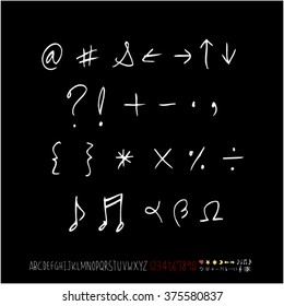 Alphabet & number / handwriting - vector