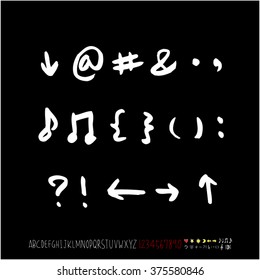 Alphabet & number / handwriting - vector