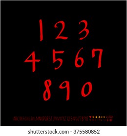 Alphabet & number / handwriting - vector