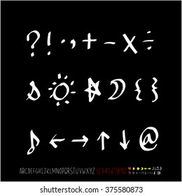 Alphabet & number / handwriting - vector